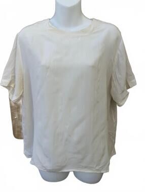Anna and Frank Silk Ivory Short Sleeve Blouse